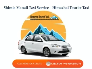 Shimla Manali Taxi Service – Himachal Tourist Taxi