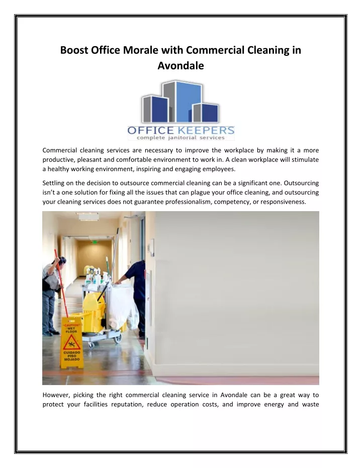 boost office morale with commercial cleaning