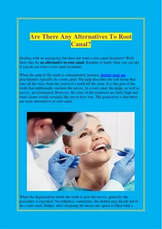 Are There Any Alternatives To Root Canal?