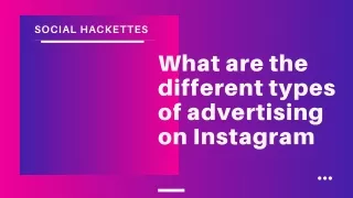 What are the different types of advertising on Instagram