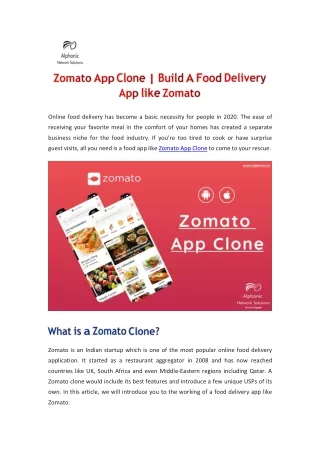 Zomato App Clone | Zomato App Clone Script