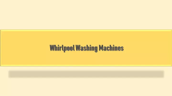 whirlpool washing machines