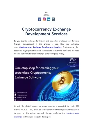 Cryptocurrency Exchange Development Company- Alphonic