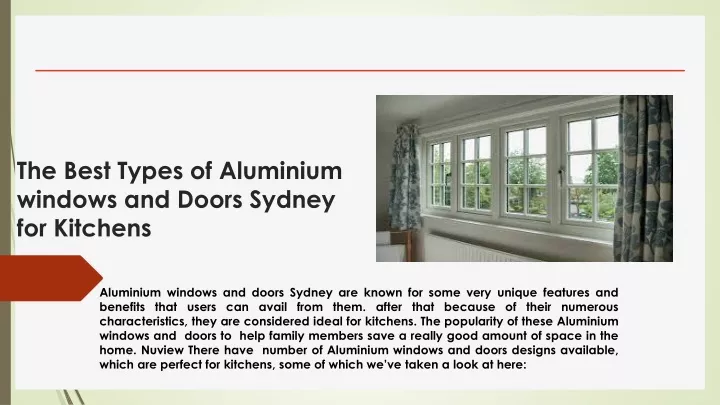 the best types of aluminium windows and doors sydney for kitchens