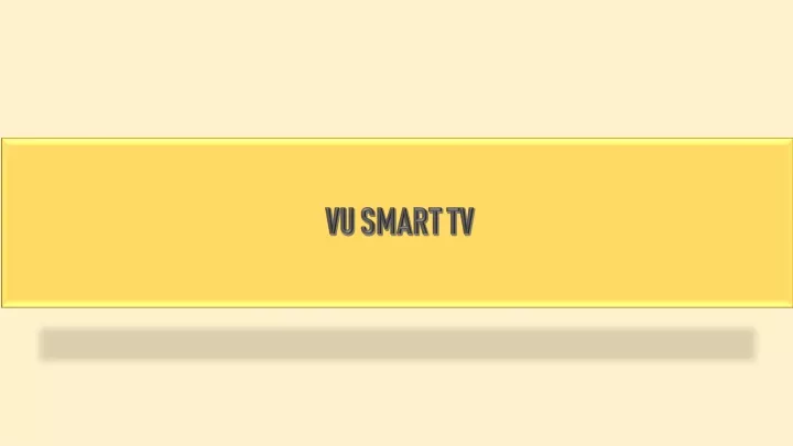 vu smart tv