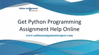 Get Python Programming Assignment Help Online