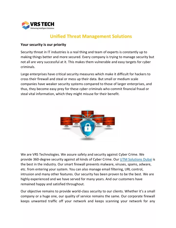 unified threat management solutions