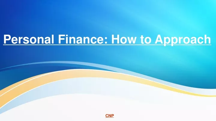 personal finance how to approach