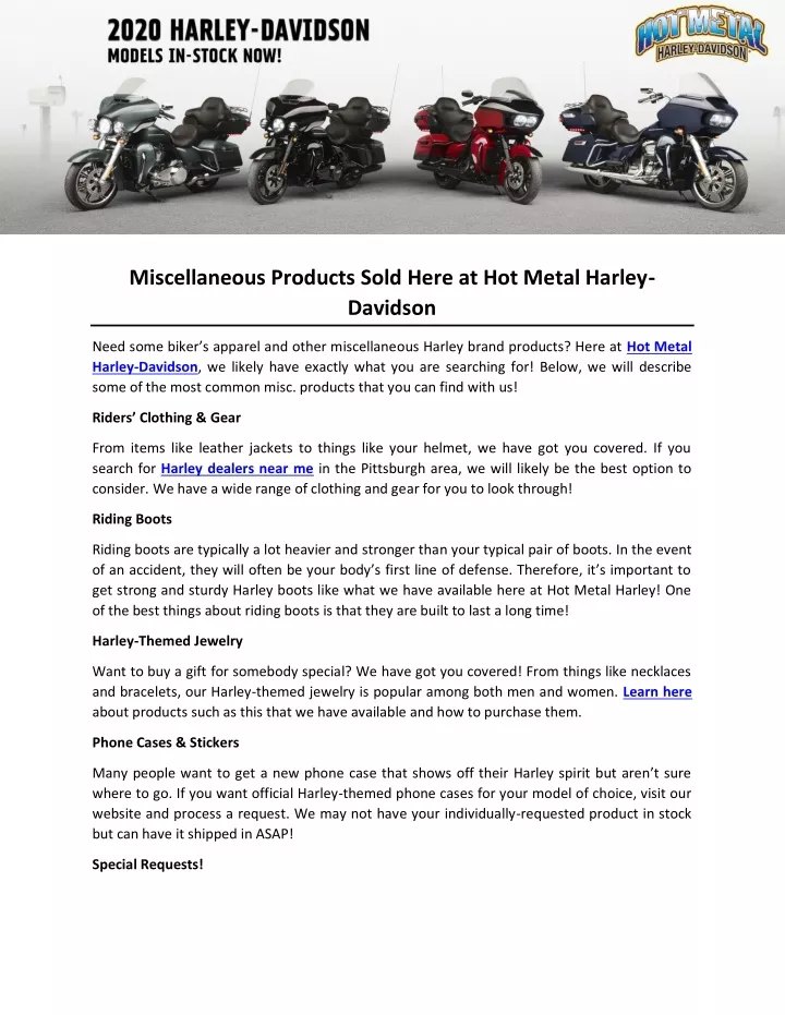 miscellaneous products sold here at hot metal