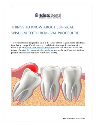 Things to Know About Surgical Wisdom Teeth Removal Procedure
