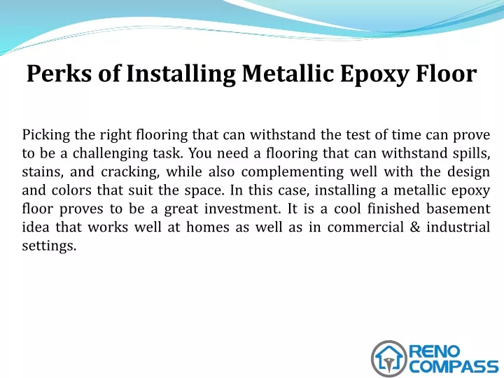 perks of installing metallic epoxy floor
