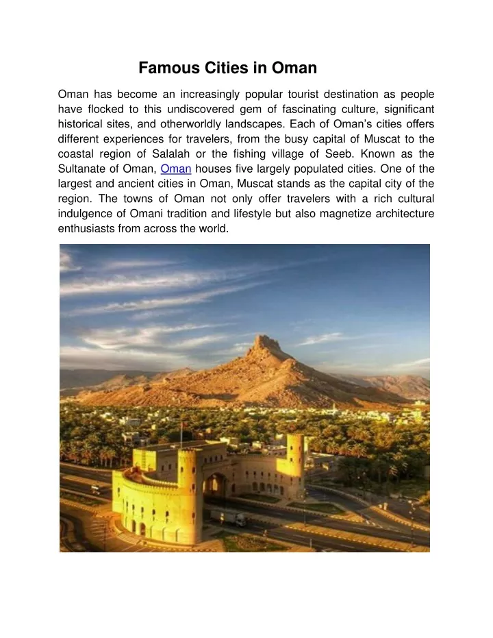 famous cities in oman