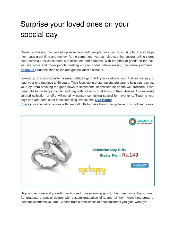 surprise your loved ones on your special day