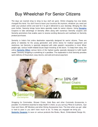 Flat 10% Off Wheel Chairs