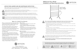 GEM Series Floor Model Installation and Operating Instructions