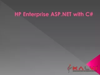HP Enterprise ASP.NET with C#
