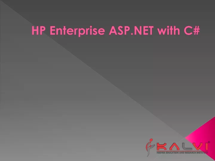 hp enterprise asp net with c