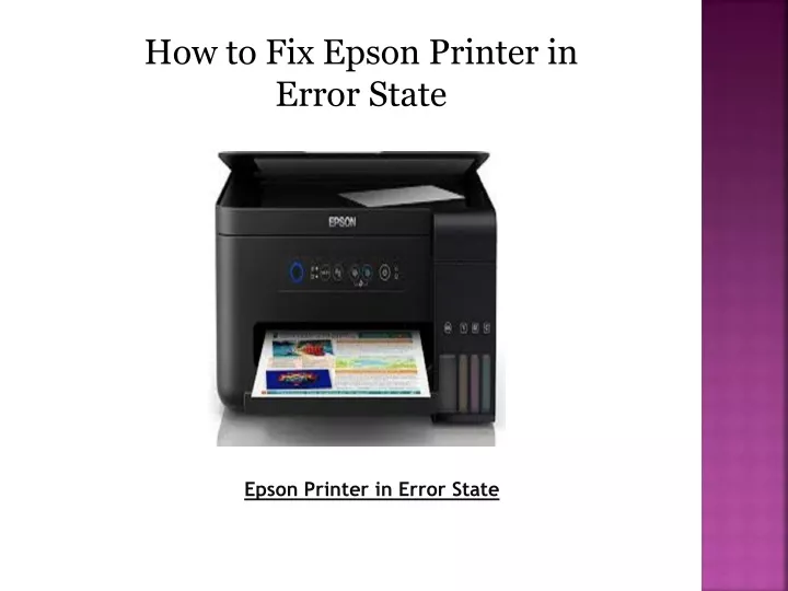 how to fix epson printer in error state