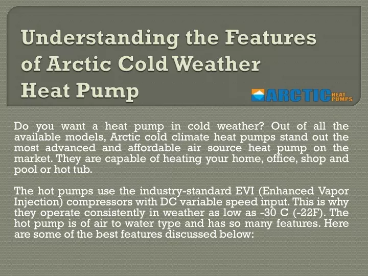 do you want a heat pump in cold weather