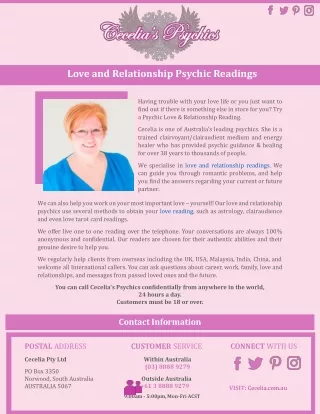 Love and Relationship Psychic Readings