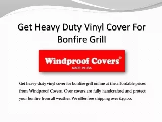 Get Heavy Duty Vinyl Cover For Bonfire Grill – Windproof Covers