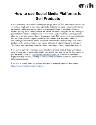 how to use social media platforms to sell products
