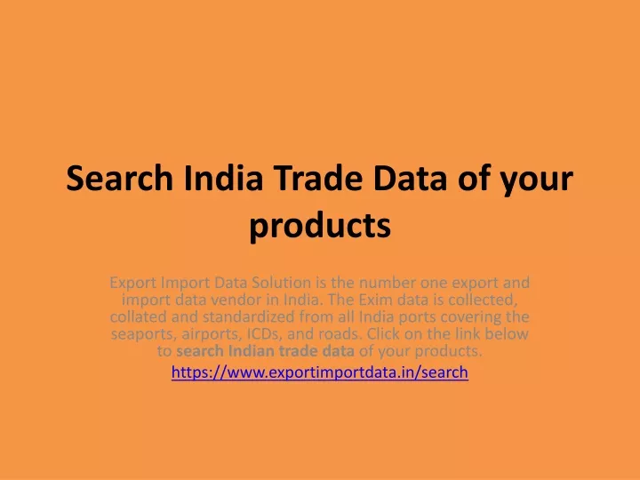 search india trade data of your products