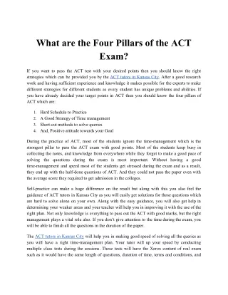 What are the Four Pillars of the ACT Exam?