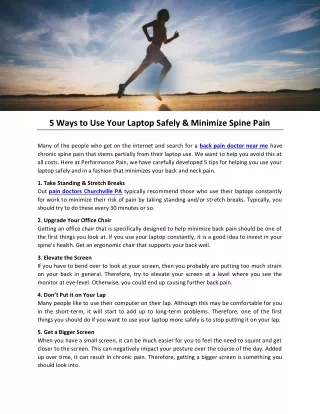 5 Ways to Use Your Laptop Safely & Minimize Spine Pain