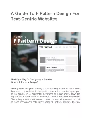 A Guide To F Pattern Design For Text-Centric Websites
