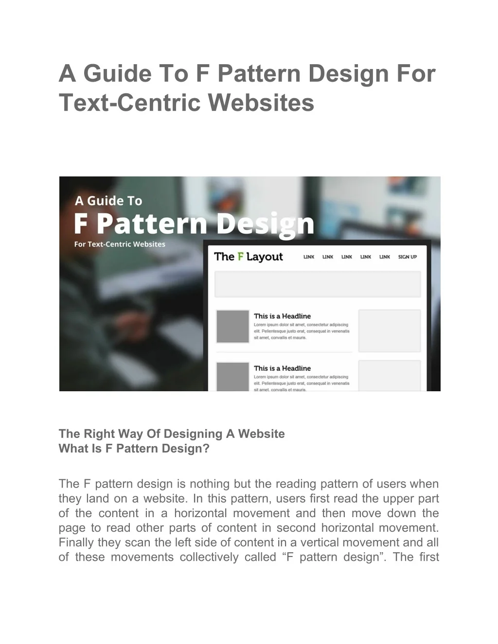 PPT - A Guide To F Pattern Design For Text-Centric Websites PowerPoint ...