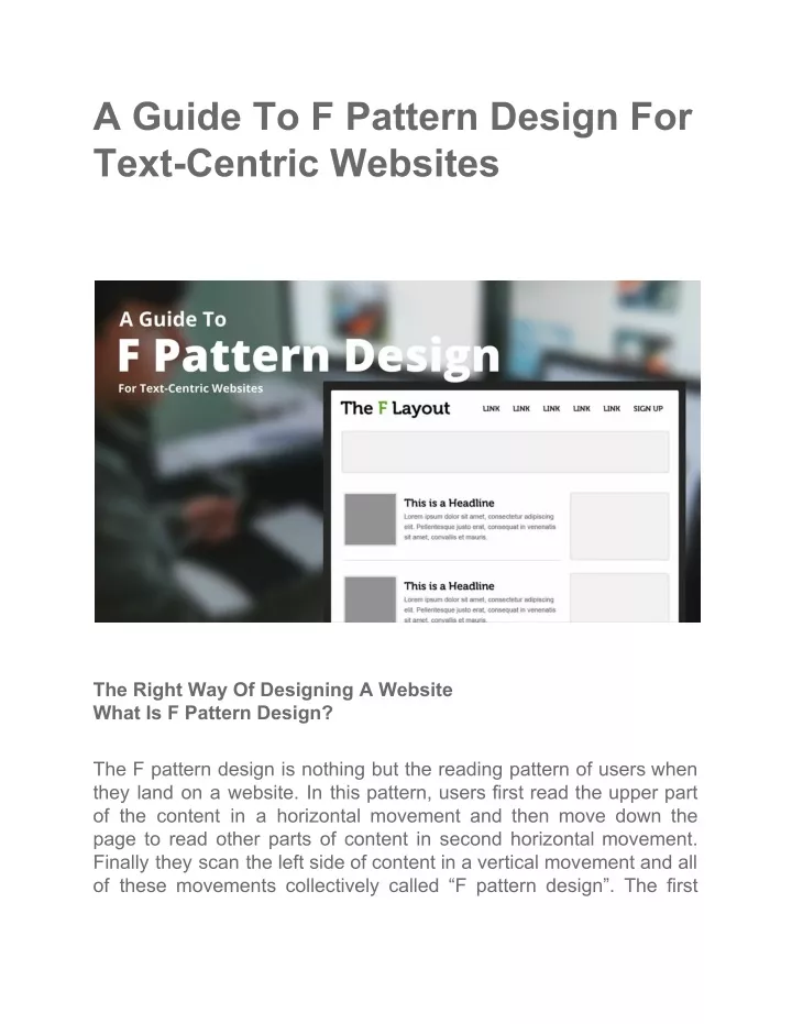 a guide to f pattern design for text centric