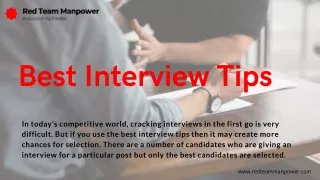 Best Interview Tips