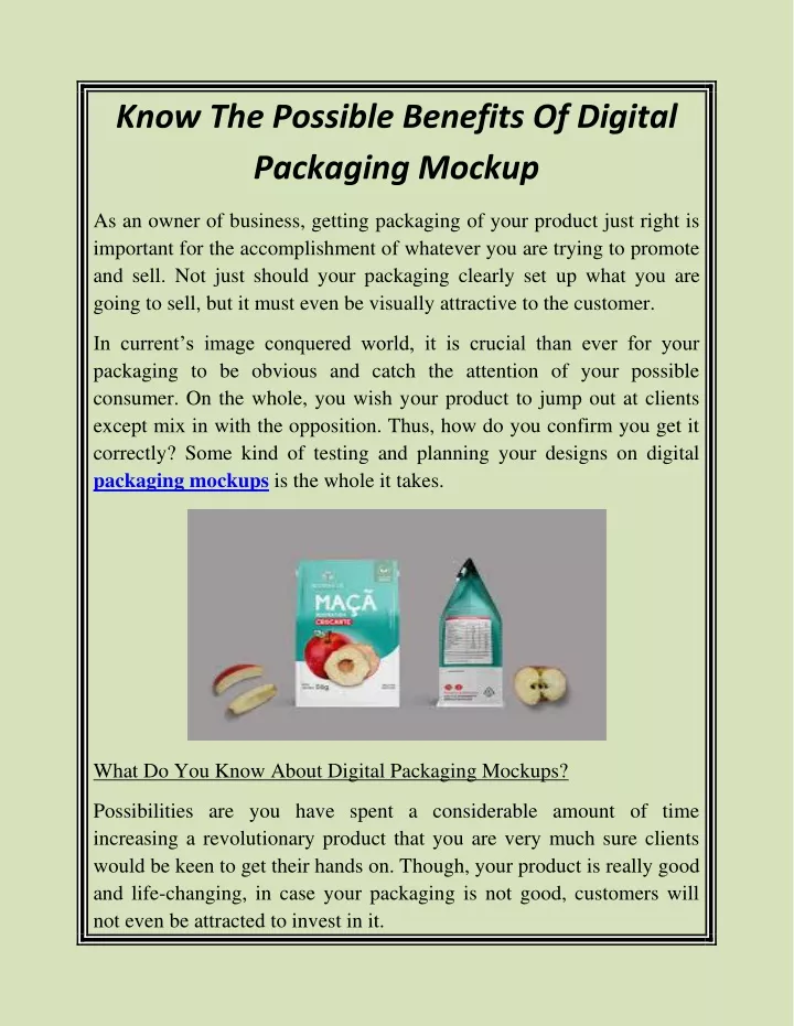know the possible benefits of digital packaging