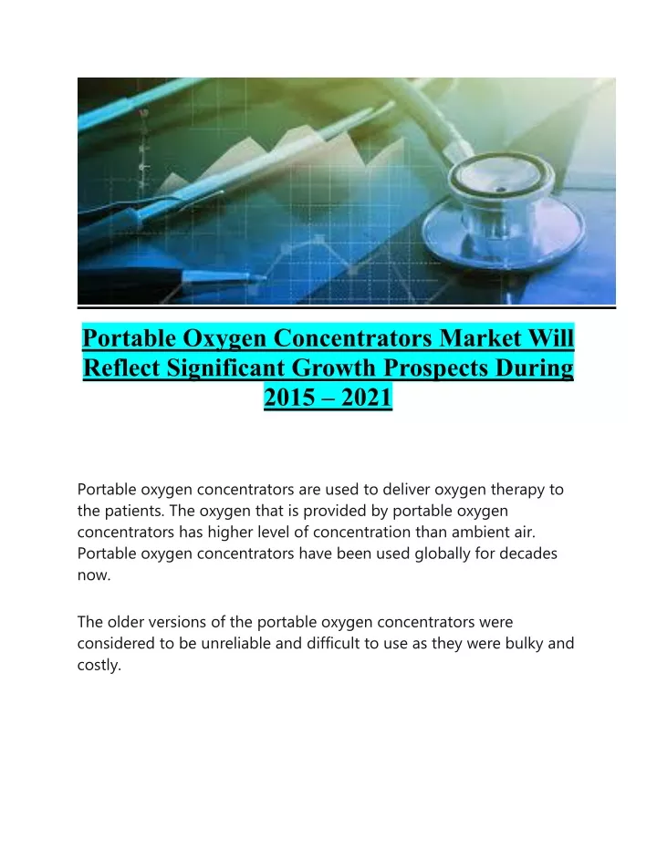 portable oxygen concentrators market will reflect