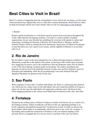 Best Cities to Visit in Brazil