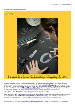 Types of Jewellery Designing Courses to Pursue in 2020