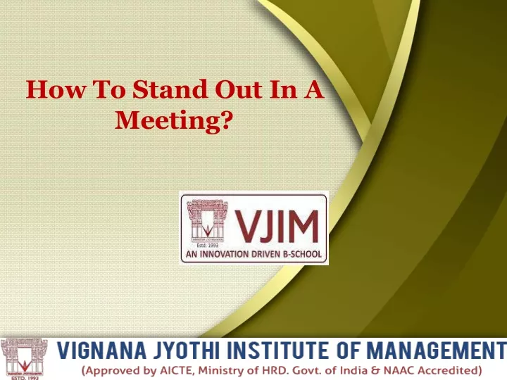 how to stand out in a meeting