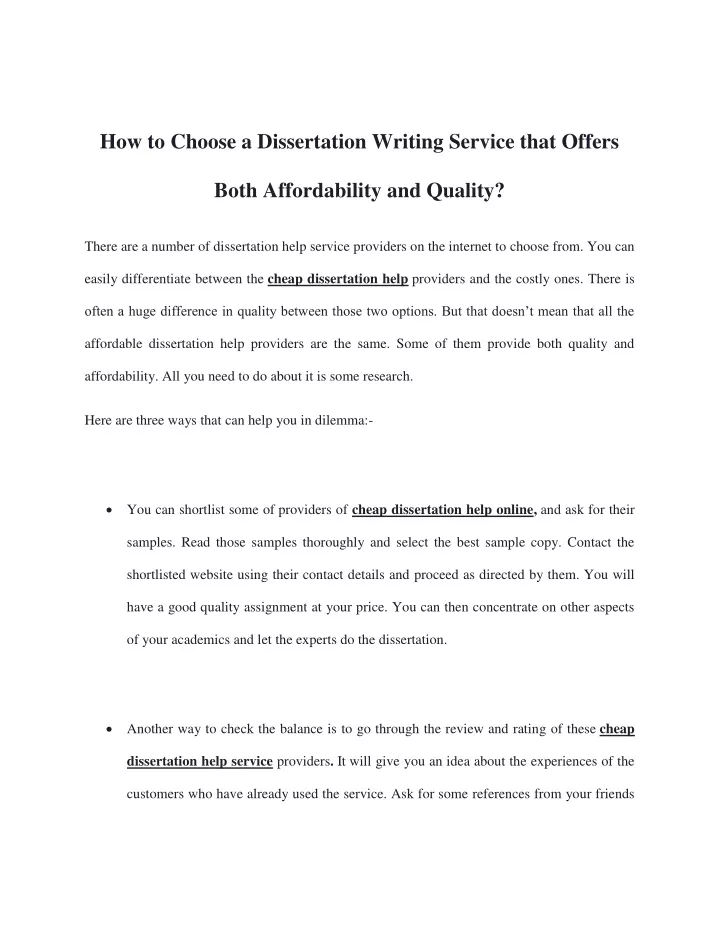 how to choose a dissertation writing service that