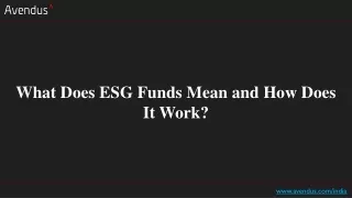 What Does ESG Funds Mean and How Does It Work?