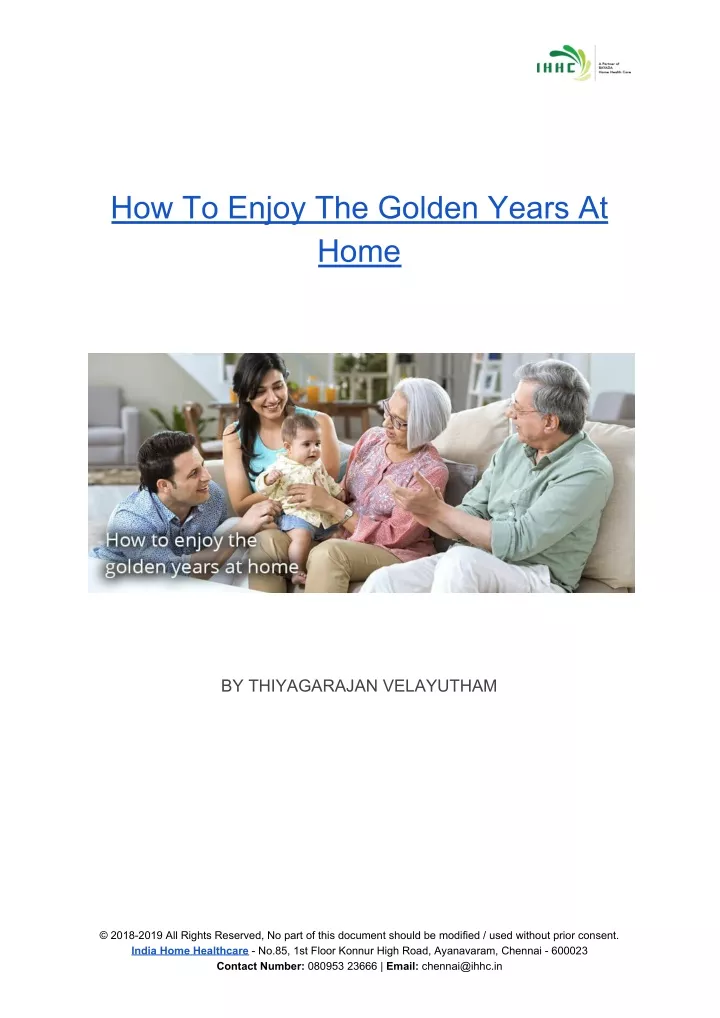 how to enjoy the golden years at home