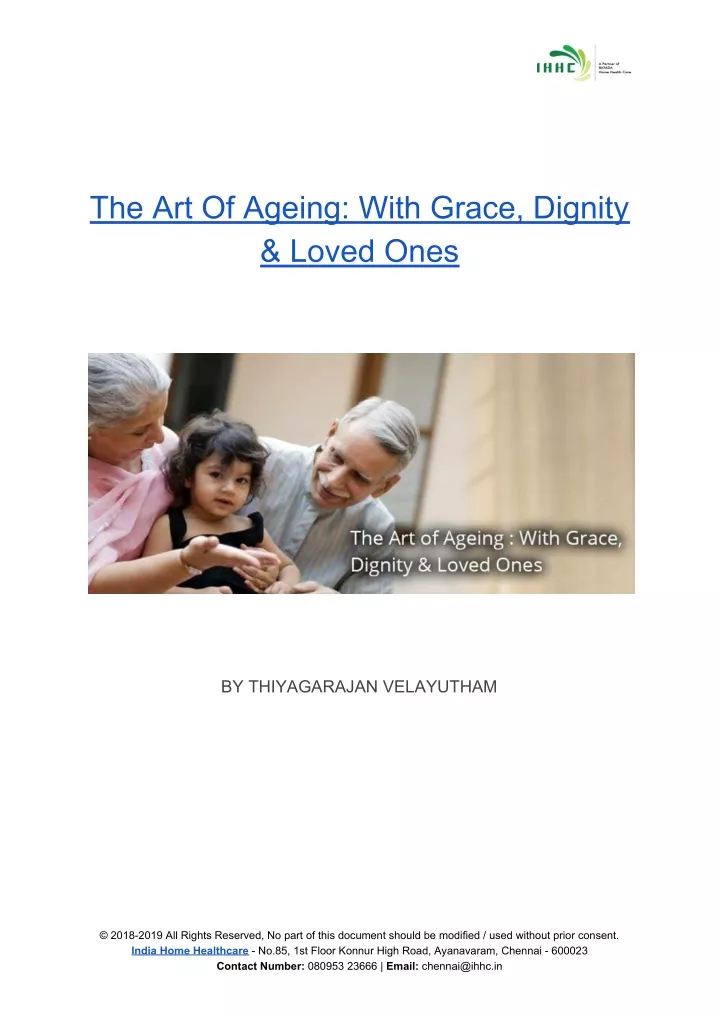 the art of ageing with grace dignity loved ones