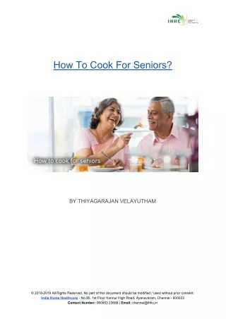 How To Cook For Seniors?