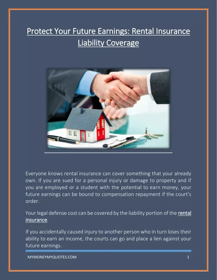 protect your future earnings rental insurance