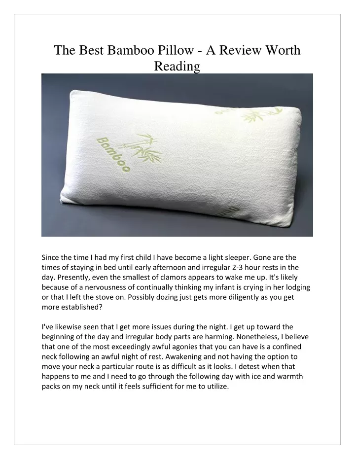 the best bamboo pillow a review worth reading