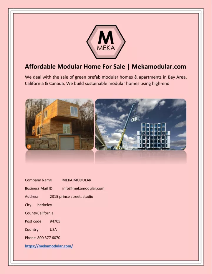 affordable modular home for sale mekamodular com