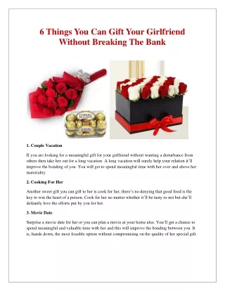 6 Things You Can Gift Your Girlfriend Without Breaking The Bank