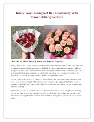 Insane Ways To Support Her Emotionally With Flower Delivery Services