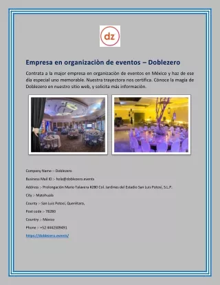 Empresa en organizaciòn de eventos - Doblezero