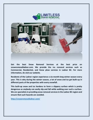 Residential Snow Plowing Ladner - Snow Removal Ladner